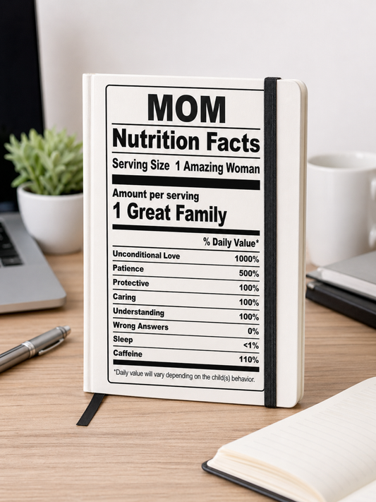 Mom Nutrition Facts Notitieboek – Origineel & Grappig Cadeau voor Moeder