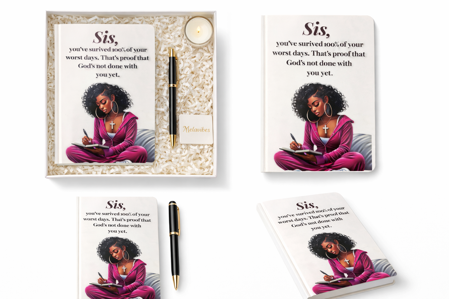 Sis, You’ve Survived Cadeauset – Opbeurend notitieboek cadeau